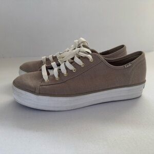 Keds The Platform Women's Beige Canvas Sneakers